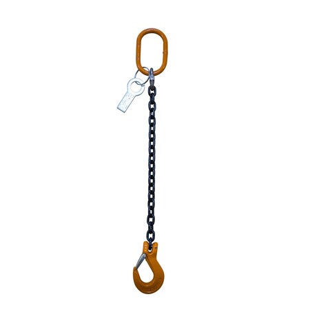 Chain Sling, 1 Leg, 3/8, G80, Sling Hook, 3Ft